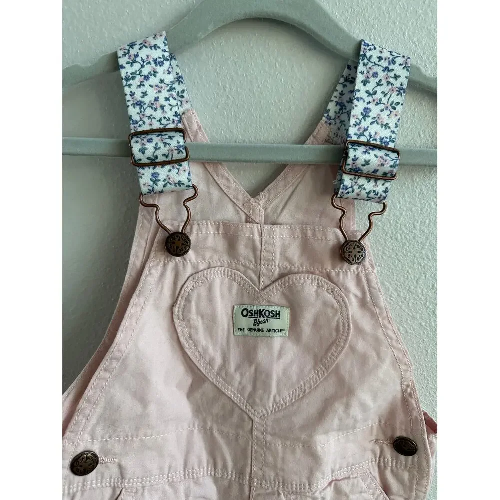 OshKosh B'gosh Pink heart Cotton Overalls Size 2T